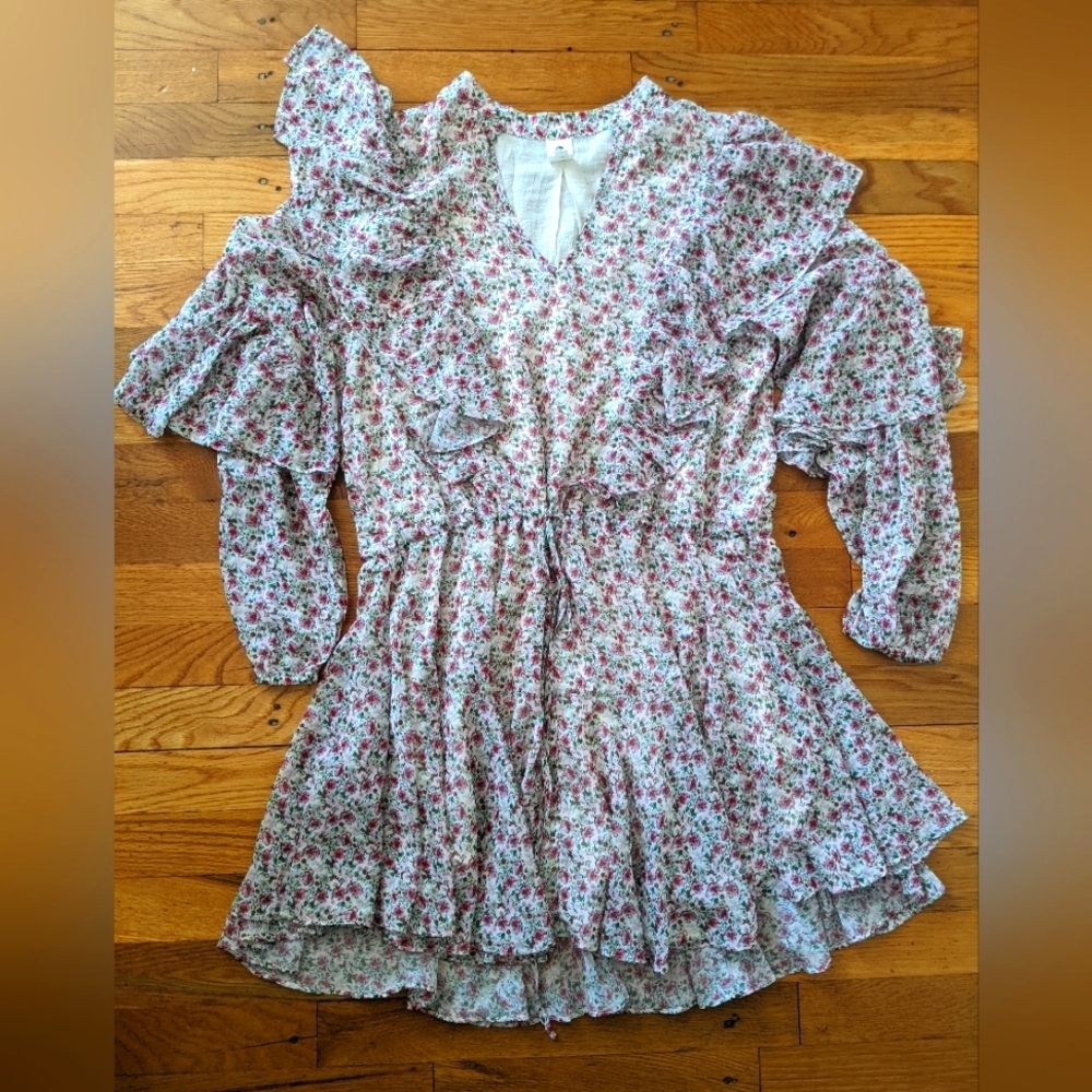 Flawless Floral Ruffle Mini Dress